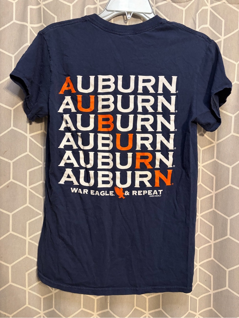 Gildan Navy Auburn Repeat Logo Short-Sleeve Tee